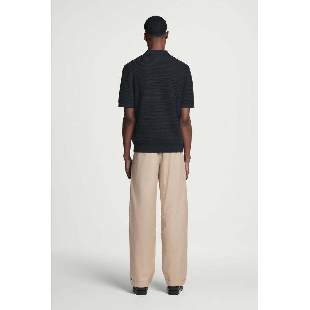 Cos Japan Knitted Cotton Polo Shirt