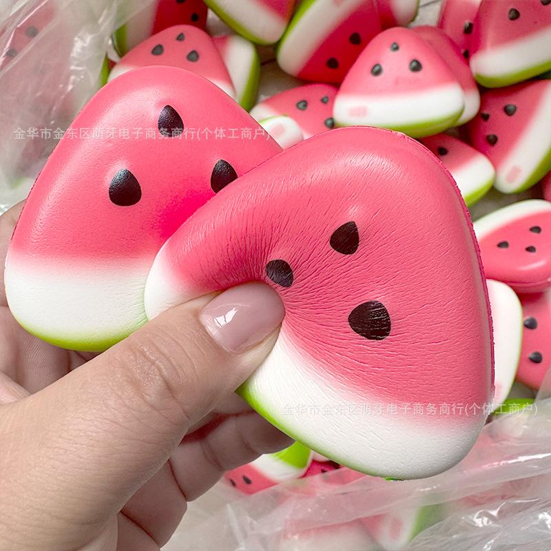 Aesthetic Summer Fruit Squishy Fidget Toy Simulated Watermelon Slow Rebound Squeeze Toy, Healing Stress Relief Gift
