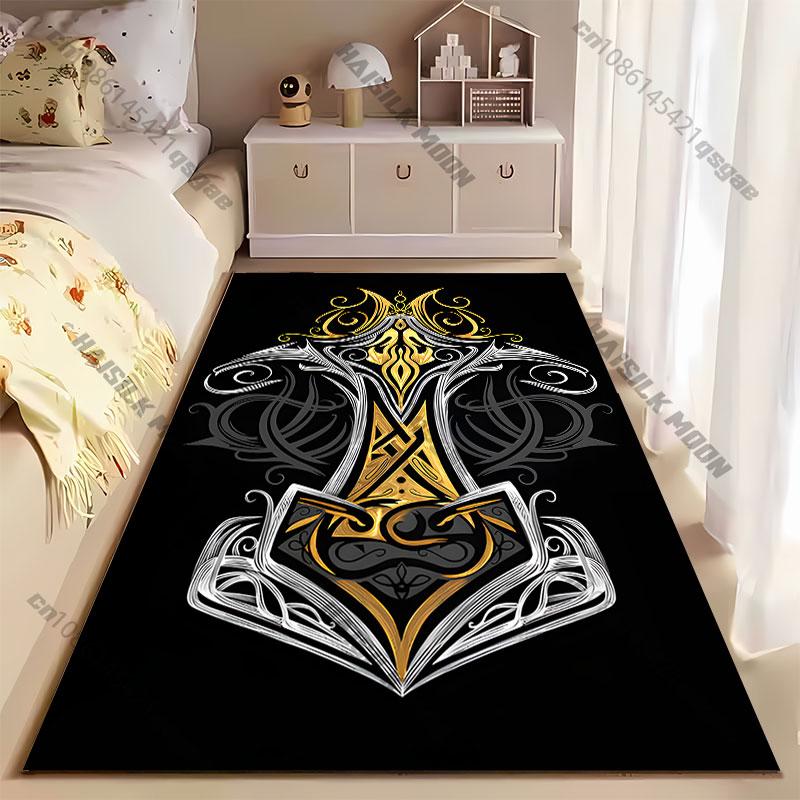 Ornate abstract design golden elegance carpet Yoga living room room decor children's crawling mat doormat area rug