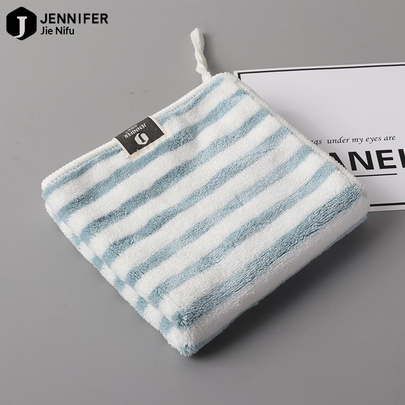 Factory Soft Skin-friendly Striped Small Square Edging Towel New Style Fiber Absorbent Handkerchief Quick-drying