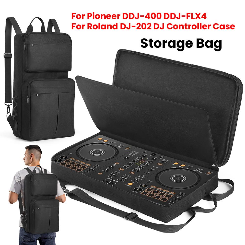 DJ Backpack for Pioneer DDJ-400/DDJ-FLX4 for Roland DJ-202 DJ Controller Case Portable Storage Bag Travelling Case Anti-scratch