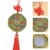 Fengshui Bagua Mirror Ornament for Home or Car Decors with Lion Biting Swords and Chinese Knots Tassels Pendant Charm