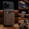 Magnetic Attraction Zipper Leather Card Slot Wallet for iPhone 17 Samsung Galaxy Google Xiaomi Phone MagSafe Magnetic Phone Bag