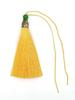 Green Bead Rice Pattern Hat Pendant with Vertical Polyester Tassel