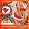 Conjunto de Pijama Lingerie Estilo Seda Europeu & Americano de Natal 5 Peças – Roupa de Casa Sexy, Divertida & Charmosa