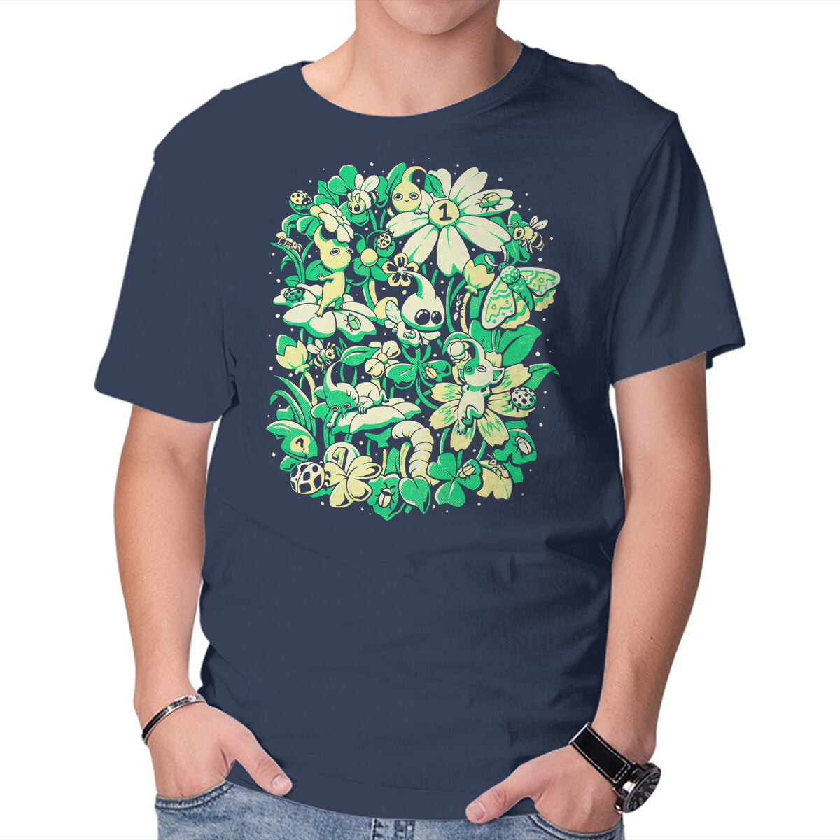 Unisex Crew Neck T-Shirt Tiny Garden Graphic Short Sleeve Casual Tee M