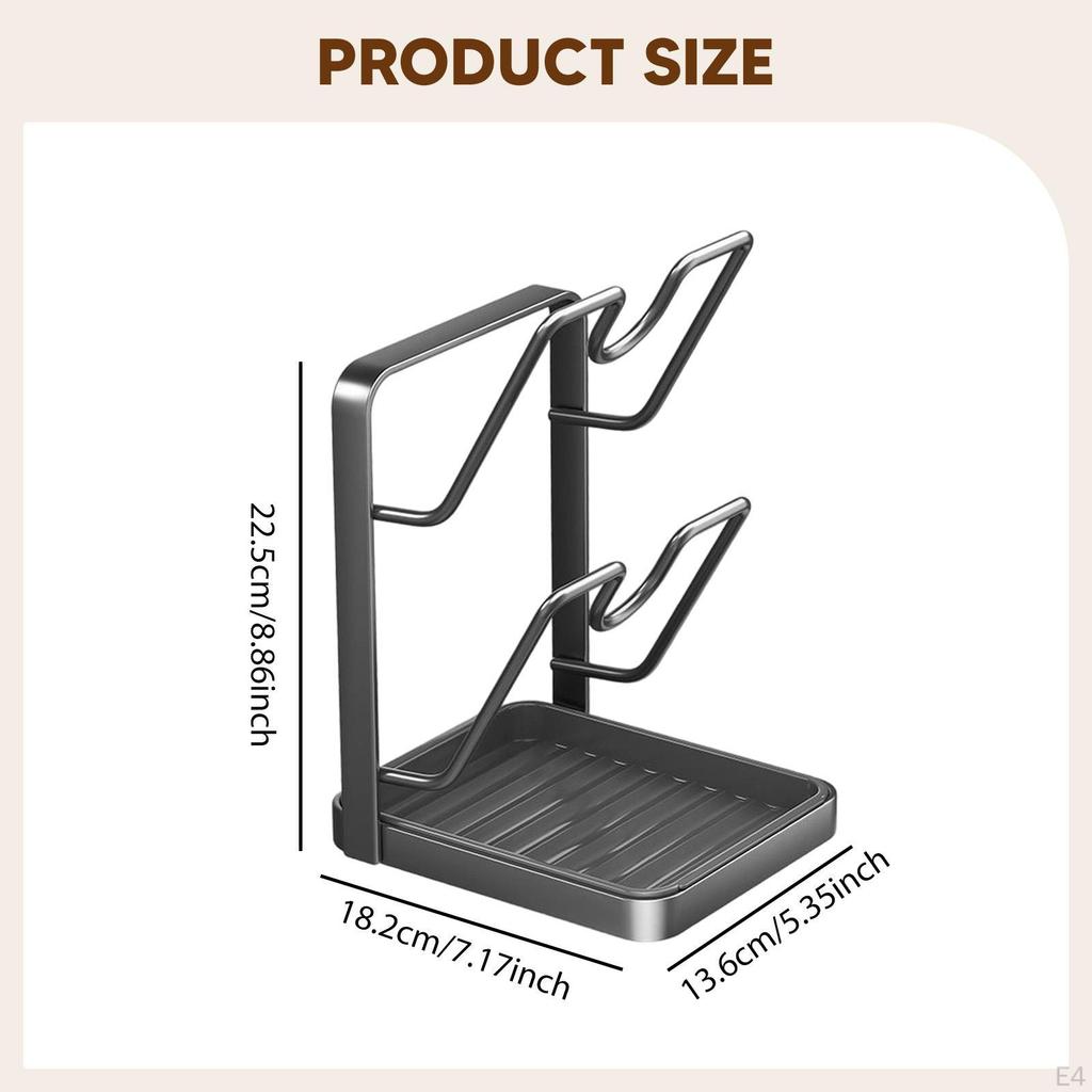 Pot Lid Storage Rack Cover Organizer Stand Space Saving Multipurpose Utensils for Cooking Top