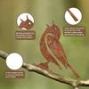 Set of 5 Rustic Metal Bird Sculptures Garden Decor Outdoor Yard Art Rusted Iron Bird Figurines for Lawn Patio Fence Decoration