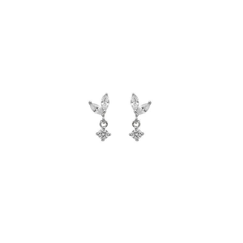 Bud Stud Earrings Women's Summer Diamond Ins Wind Niche Design Ear Jewelry