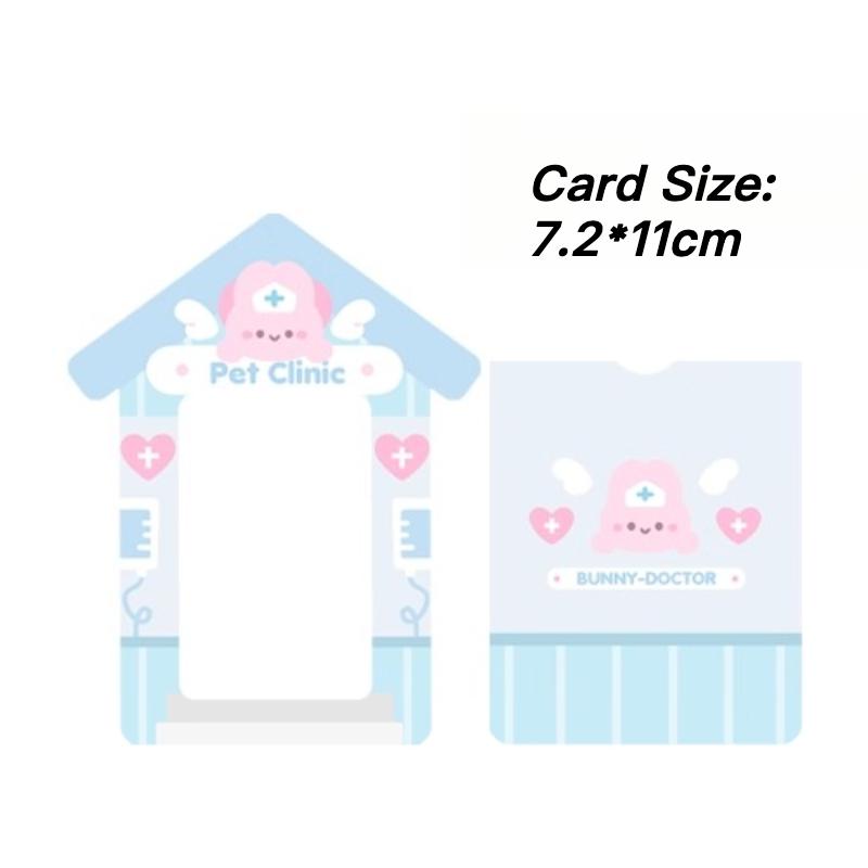 

Kawaii Animal House PVC Card Holder with Chain Cartoon Puppy Photo Frame Kpop Idol Card Protective Case Mini Girls Bag Pendant
