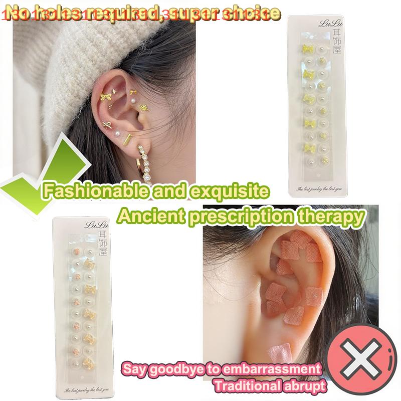 Fashion Exquisite Bowknot Colorful Flower Pearl Ear Point Stickers Ear Pressure Stick Acupuncture Auricular Ear Stickers Massage