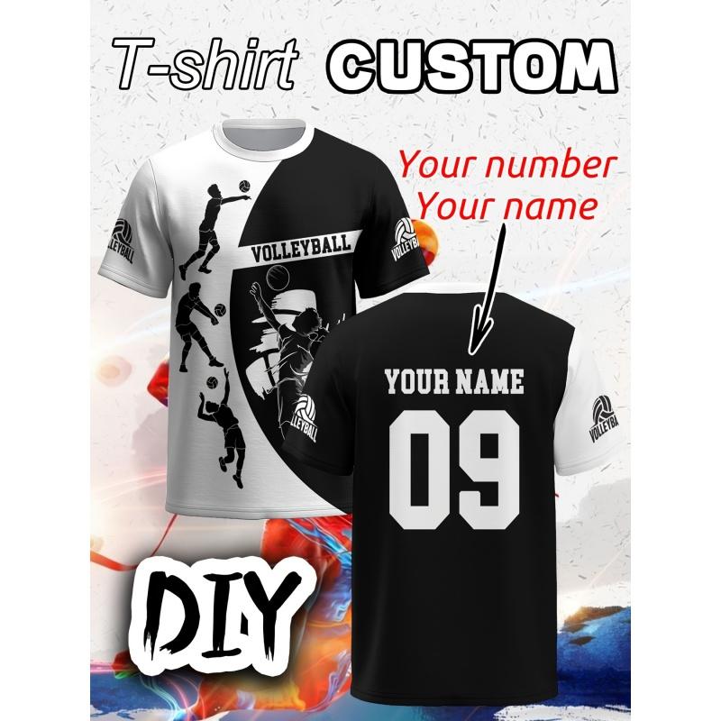 3D Printed Volleyball Jerseys T-shirt For Men Customized Graphic T Shirts Fashion Casual O-Neck Sports Tops Short Sleeve Tees