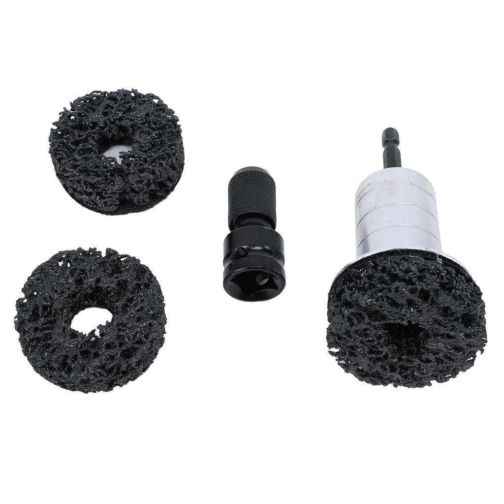 Radnaben-Reinigungskit Rostentferner für Bremsscheibe und Radbolzen 1/2 Zoll Schraubenschlüssel-Adapter mit 2 Ersatz-Schleifscheiben
