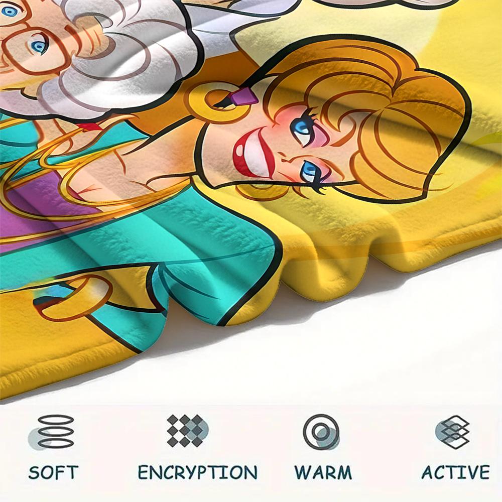 1PC The Golden Print Flannel Blanket, High quality All Seasons, Home Decor, Warmth and Comfort, Perfect for Christmas Gifts