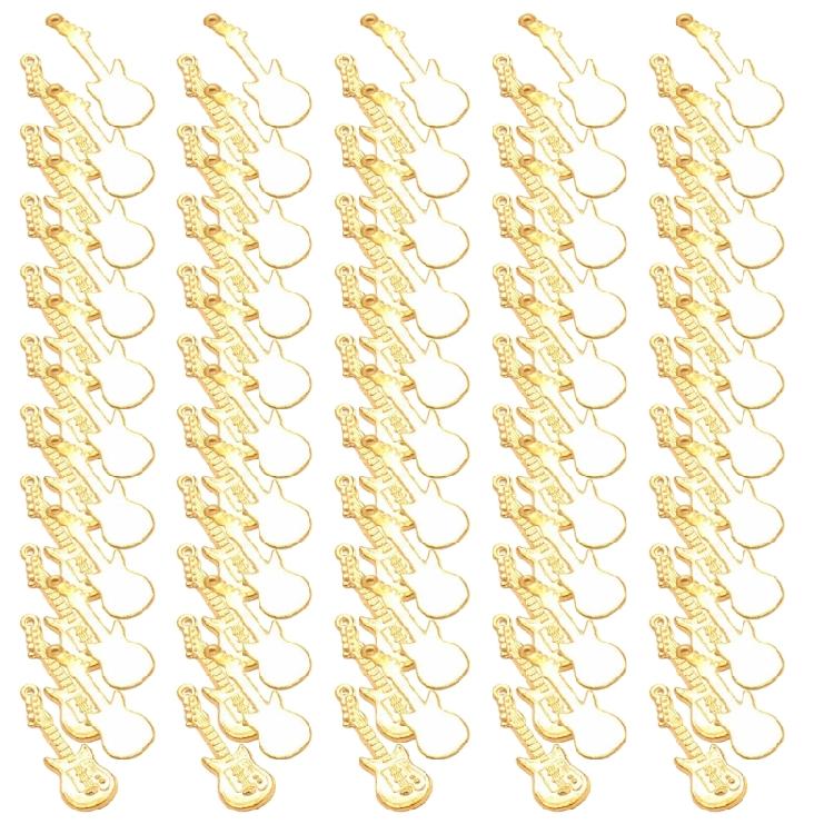 100Pieces Guitar Charm Necklace Pendant Handmade Jewelry Accessories Perfect for Jewelry Making and Creative Crafting