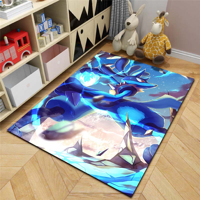 17 Styles P-Pokemon Lucario Theme Cartoon Carpets Rug for Living Room Bedroom Bedside Floor Mat Large Area Home Decor Rug Gifts