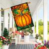 1pc Double-Sided Autumn Colored Glass Pumpkin Garden Flag, Halloween Outdoor Decor, Polyester, Lawn & Courtyard Flag Only