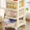 Trolley Style Trolley Storage Shelf Multi-Layer Household Storage Cabinet Portable Snack Rack  Bath