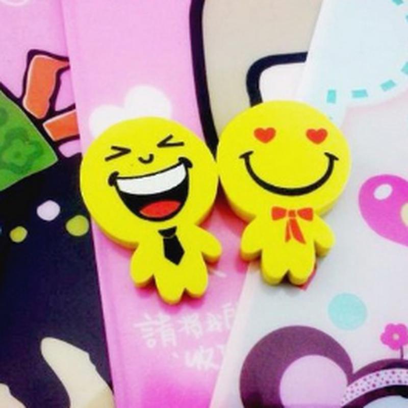 Buy 3Pcs Random Cute Smiley Face Eraser Creative Face Eraser at