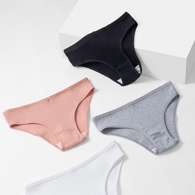 Cotton Women's Panties Simple Striped Underwear Breathable Comfortable Briefs Sexy Lingerie Cozy Sports Underpants