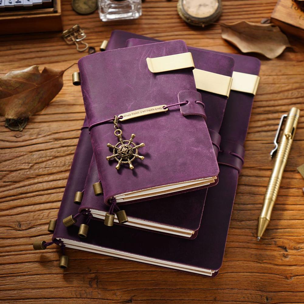 Vintage Crazy Horse Leather Notebook Creative Handmade Travel Journals Business Promotional Gift Planner Printed Diary Notebooks