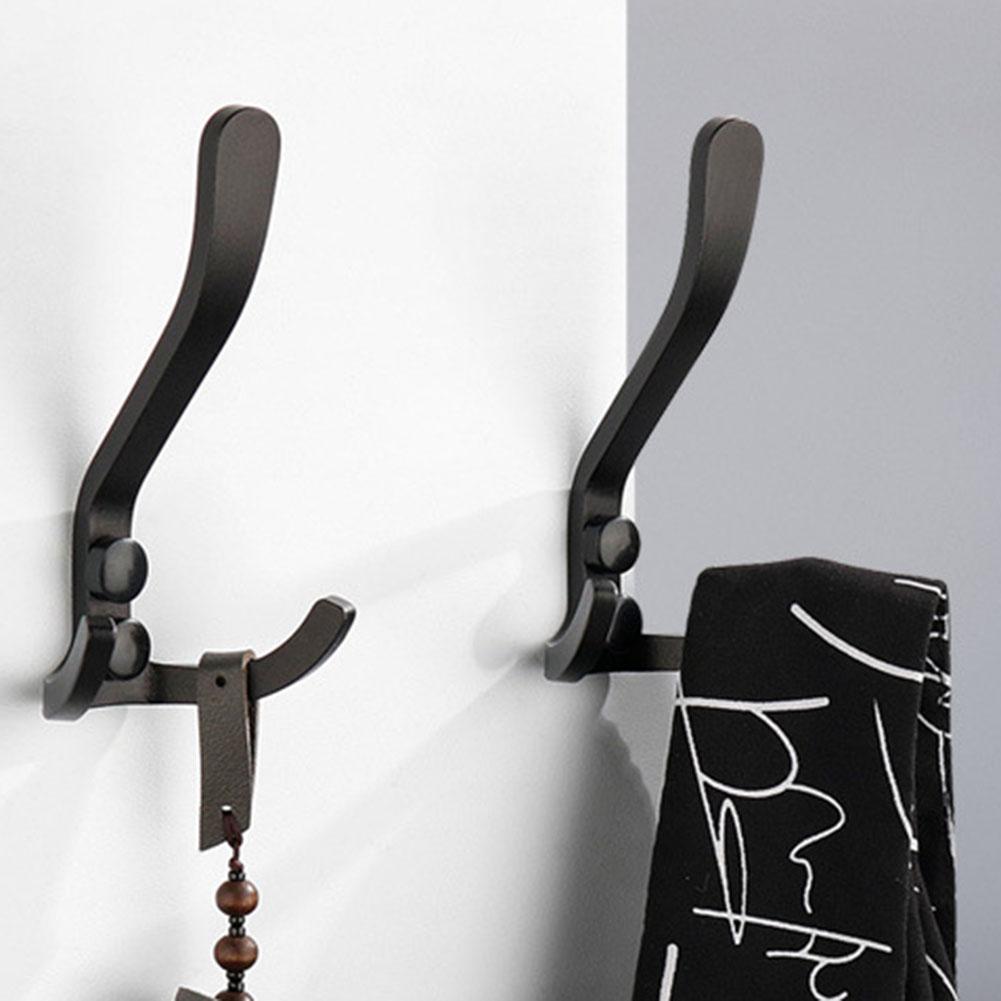 Wall Hooks Hangers Door Wall Mounted Clothes Coat Hooks Aluminum Heavy Load Rack For Kitchen Bathroom Hanging Hardware Organizer