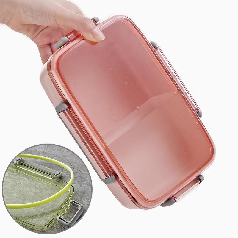 Microwave Lunch Box Independent Lattice For Kids Bento Box Portable Leak-Proof Bento Lunch Box Food Container