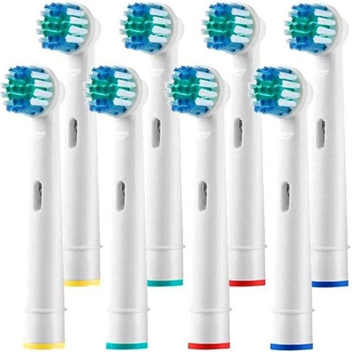 Electric Toothbrush Heads - BRAUN - Pack of 8 - Soft - Compatible Oral B - Precision Clean