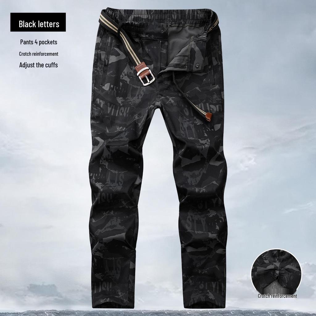 Men's Casual Elastic Camouflage Cargo Joggers - Slim Fit, Loose Fit for Spring & Autumn