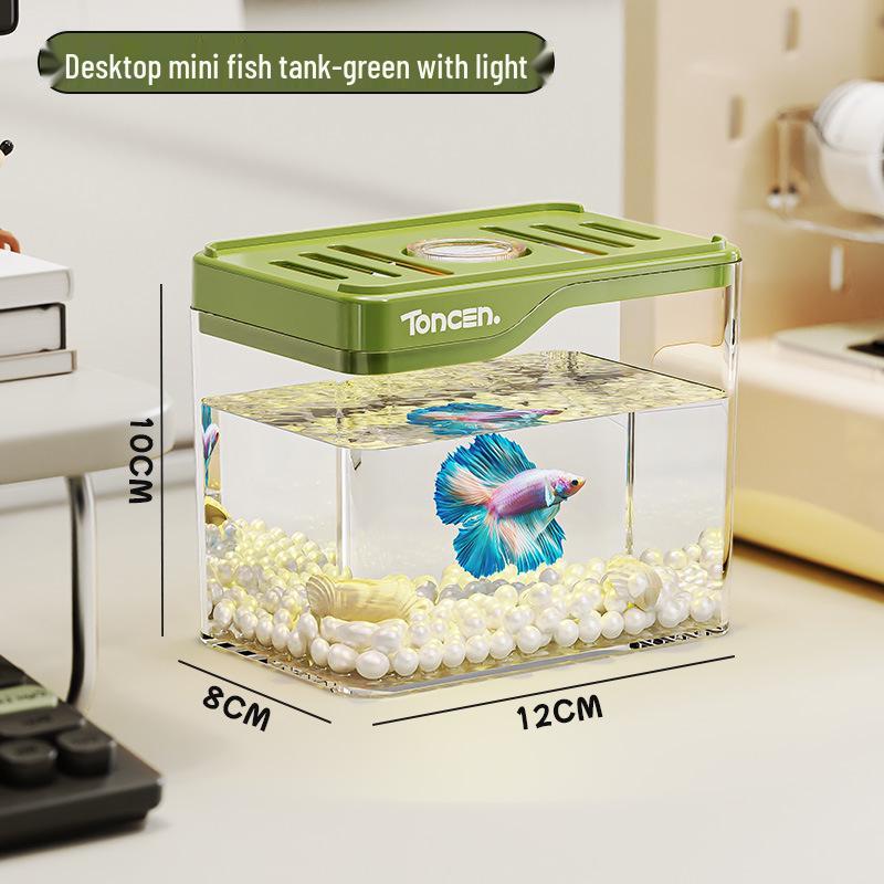 Seven-Color HD Ecological Desktop Aquarium - Creative Transparent Fish Tank for Home Decor