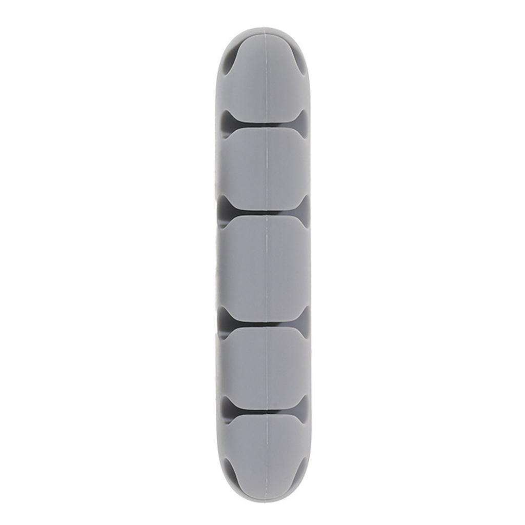 Charging Cable Holder Clip Silicone Adhensive Desktop Power Cord Clip for Data Cable Mouse Cable Grey L 10x2cm