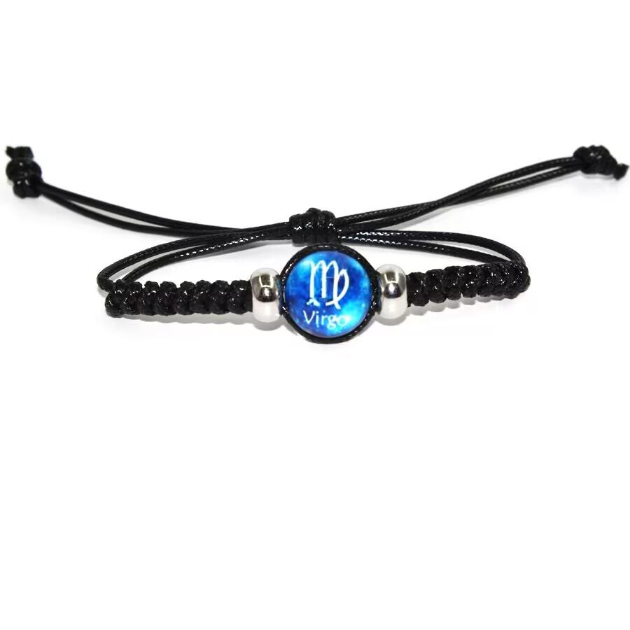 12 Constellation Twelve Constellation Bracelet Hand-woven Adjustable Rope Bracelets For Men Women Black  Bracelet Boy
