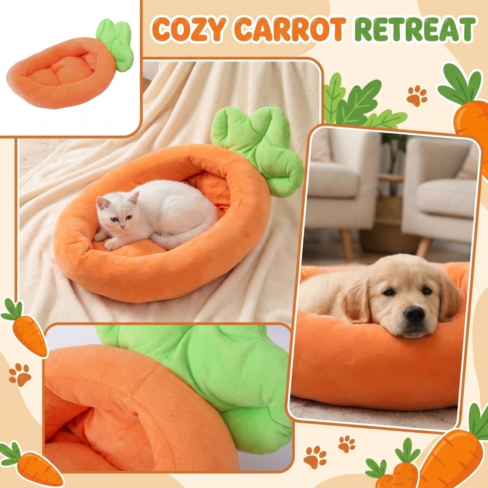 

Removable & Washable Carrot Bed All- Plush Carrot Pet Bed Realistic Vegetable-Themed Pet Bed — Carrot One Size