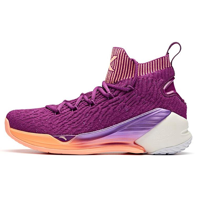 

Anta KT4 KT Cushioning Slip Resistant High top Basketball Shoes Men s Purple 11911101-3 44.5