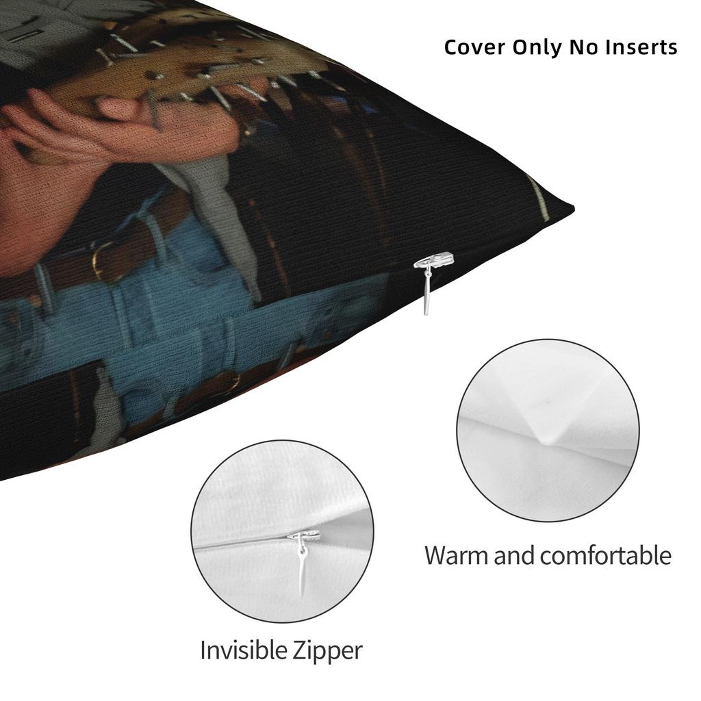 Joe Keery And His Bat Djo Pillowcase Polyester Cushion Cover Decoration Throw Pillow Case Cover Seater Zippered 40X40Cm