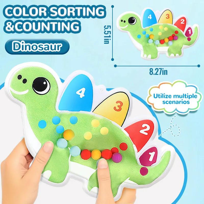 Montessori Color Sorting Maze Beads Squishy Toy Food Grade Silicone Fidget Decompression Game Kids Sensory Fine Motor Skills Toy