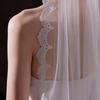 Romance Wedding Veils for Bride Seethrough Sheer Veils Headpiece With Lace Detailing and Hair Comb for Wedding Ceremony