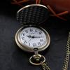 10pcs/lot Engraved Geometric Tools Quartz Pocket Watch Unisex Vintage Necklace Pendant Clock Men Women Student Gifts