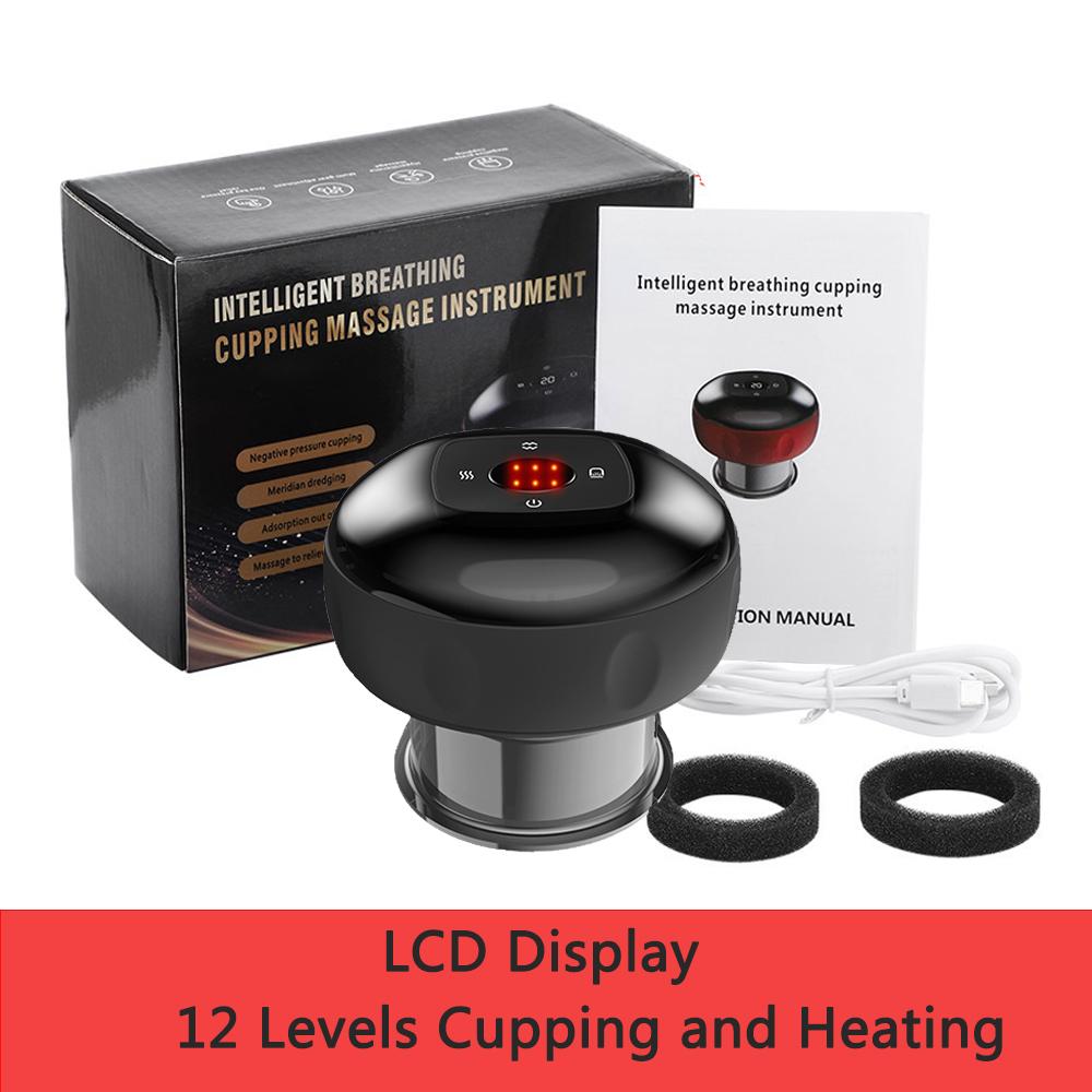 Intelligent Vacuum Cupping Massage Device 6/12 Gear Electric Heating Scraping Suction Cups Physical Fatigue Relieve Health Guasha Cans