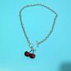 Red Cherry Black Girl Clavicle Summer Necklace Korean Retro Pendant Chain Ornaments Fashion Accessories for Women Creative Gifts