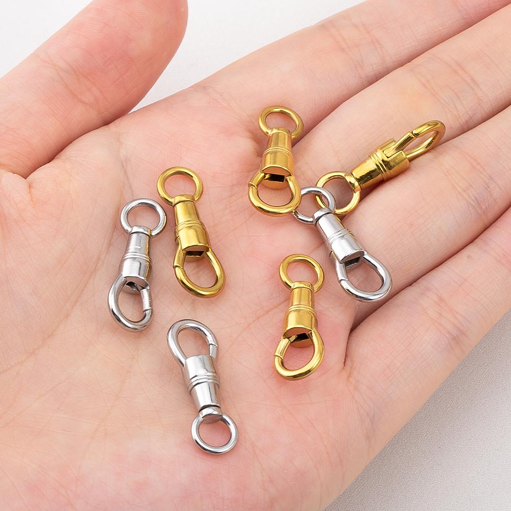 18K Gold Plated Stainless Steel Bag Key Chain Hook Clasps Lobster Clasp Hooks Connectors DIY Jewelry Making Supplies Accessories