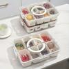 1Pack Kitchen Plastic Seasoning Storage Box with Lid and Handle Spice Storage Container Multifunctional 8 Grids Storage Box
