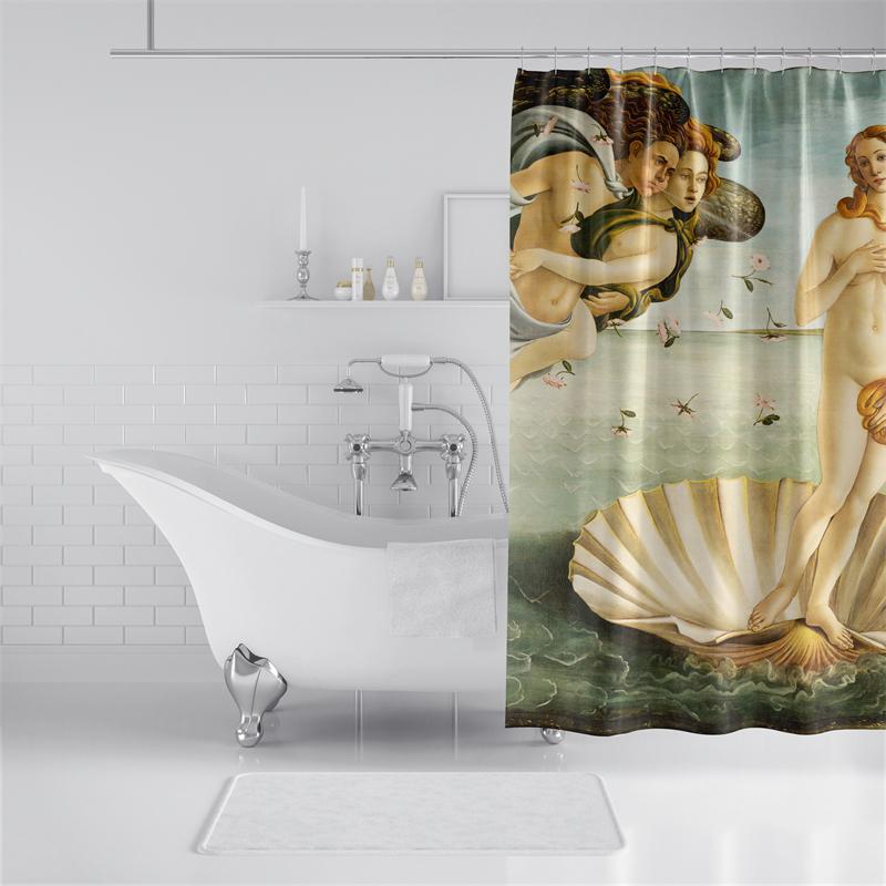 Aertemisi The Birth of Venus Shower Curtain Set with Grommets and Hooks for Bathroom Decor