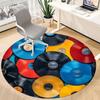 1 Stück Musiksammlung Vinyl Büro Runder Teppich, Matte Geeignet für Büro, Unter Bürostühlen Schlafzimmer Wohnzimmer Heimdekoration, Raumdeko
