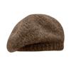 Solid Color Wool Painter Hat Fluffy Knitted Octagonal Cap Casual Knitted Beret Hat  Winter