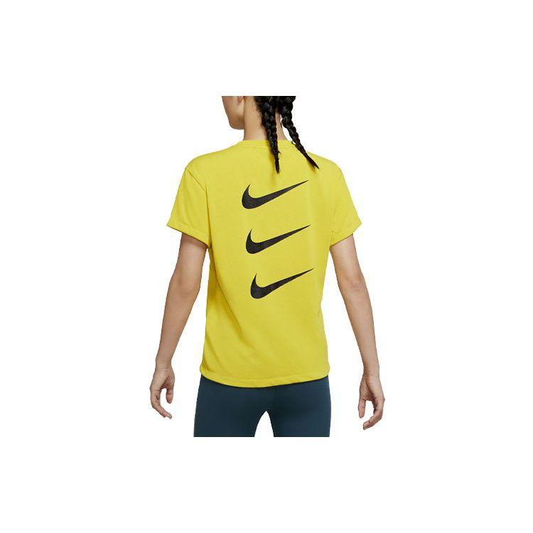 

Nike Dri-FIT Run Division светоотражающий логотип принт спортивная беговая футболка с коротким рукавом женские топы желтый DD5316-733 S