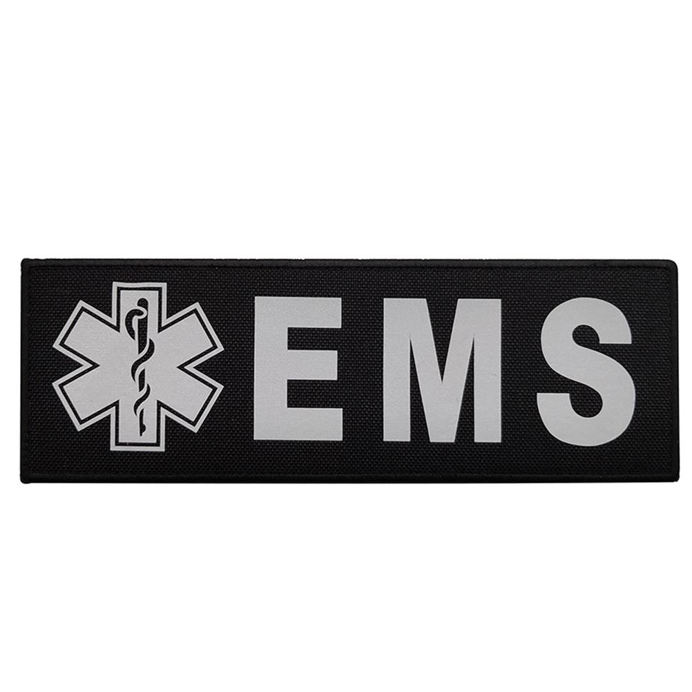 EMS Reflective Patches First Aid Paramedic Decorative Embroidered Badges Hook and Loop Fasteners Patches
