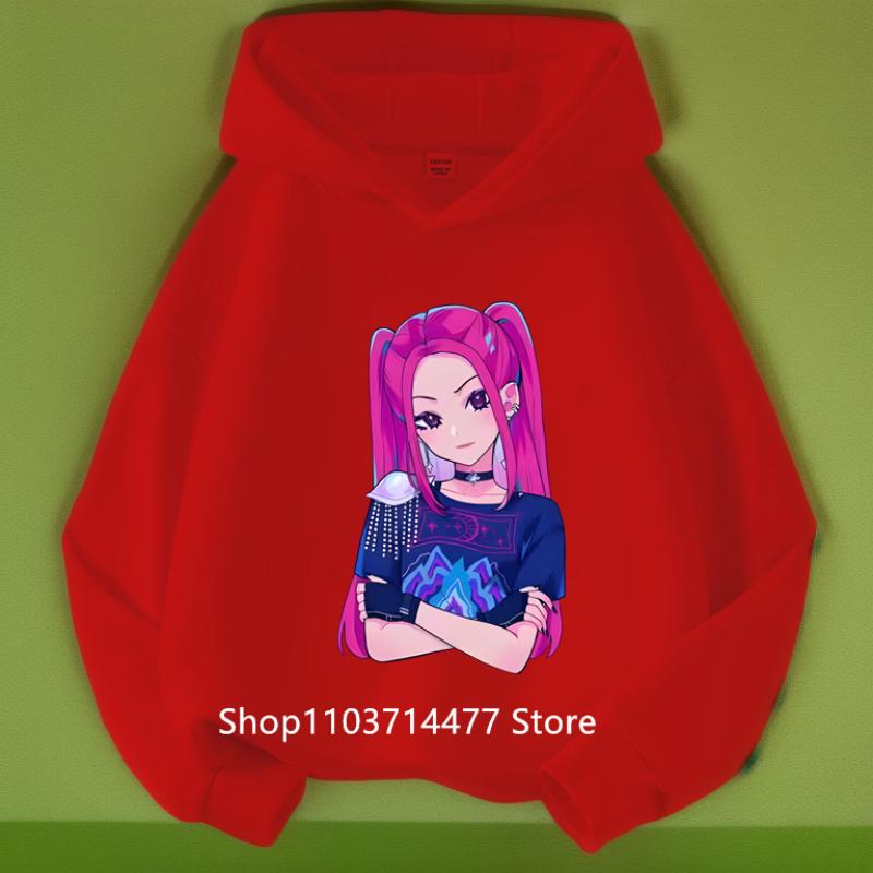 K-pop Mikiny Lovců démonů Chlapci Dívky Dlouhý rukáv Svrchní oděv Saja Chlapecký potisk Mikina s kapucí pro děti Módní svetr Dětské topy