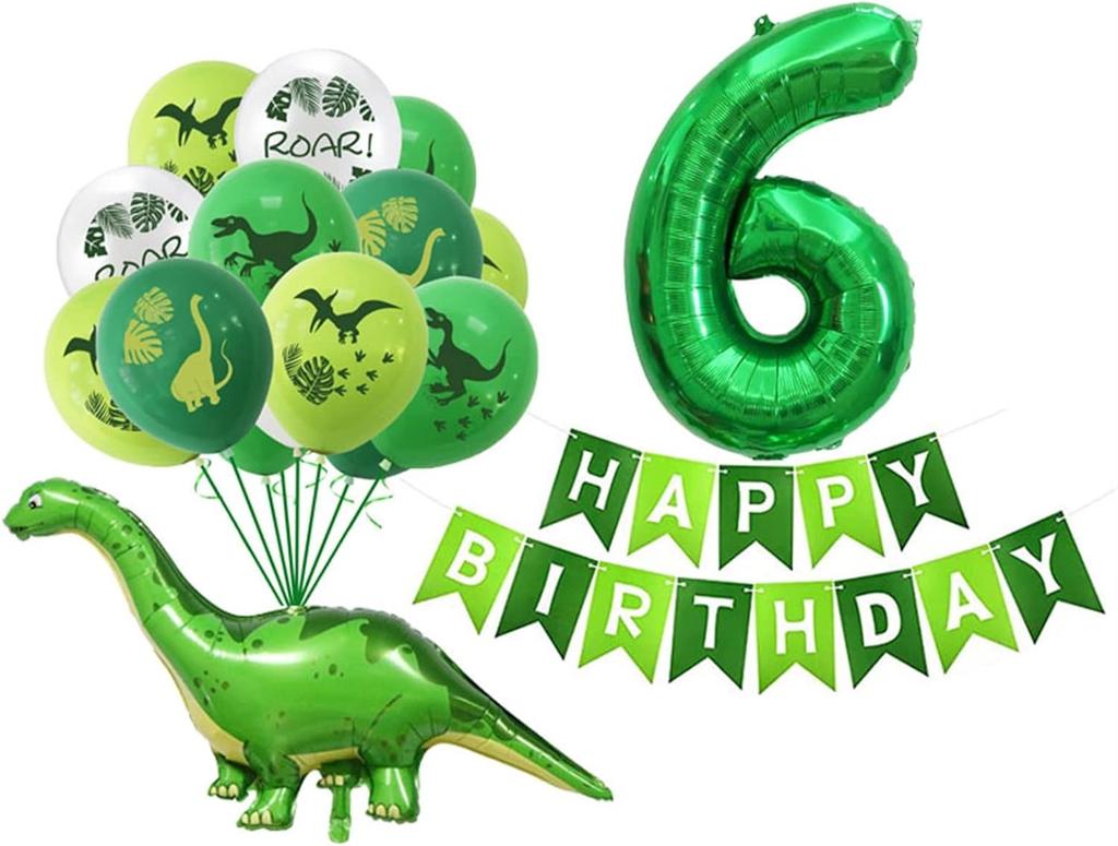 Balloons Dinosaur Latex Balloons Green Happy Birthday Banners Number Balls Jurassic Period Theme Children's Boy Birthday Party Decoration