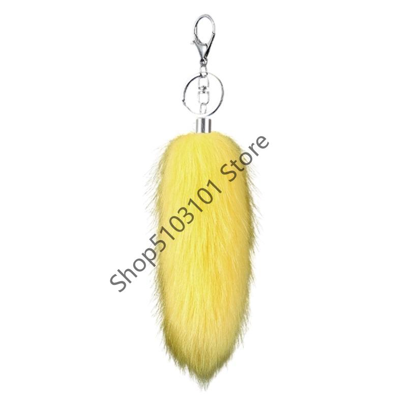 16cm Foxes Tail Keychain Faux Furs Foxes Tail Keyring Soft Furry Bag Hangings Charm Pendant Key Handbag Pendant Accessorise